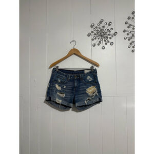 Women's Rag & Bone Denim Shorts Size 25 Blue Distressed